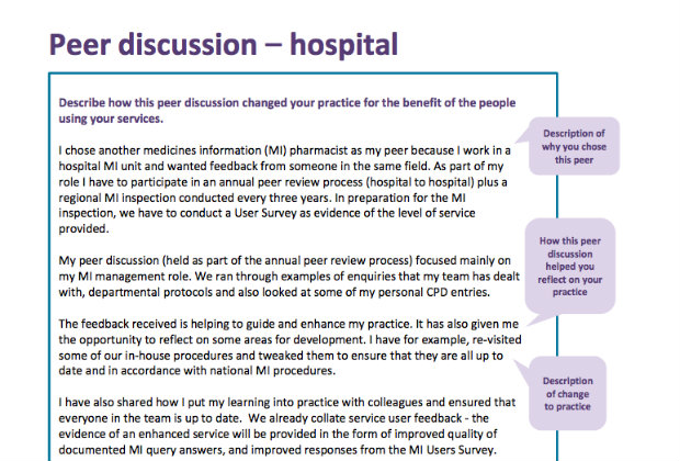 revalidation peer discussion example