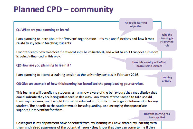 planned CPD example