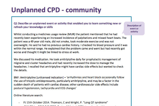 unplanned CPD example