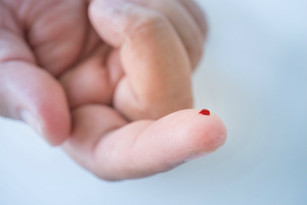 Finger prick blood test