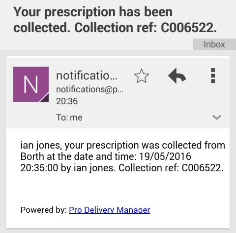 pharmacy app prescription collection patient