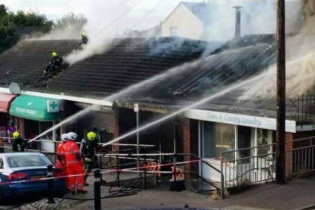 The fire burned out several shops last month, the fire brigade confirmed. Credit: Newton Abbot Fire Station The fire burned out several shops last month, the fire brigade confirmed. Credit: Newton Abbot Fire Station