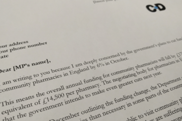 download c d s funding cut letter and send to your mp chemist druggist